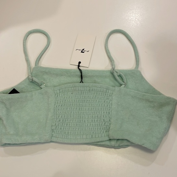 NWT 7 For All Mankind 3-Piece Set Terry Cloth Short Set in size M in mint green - Picture 3 of 8